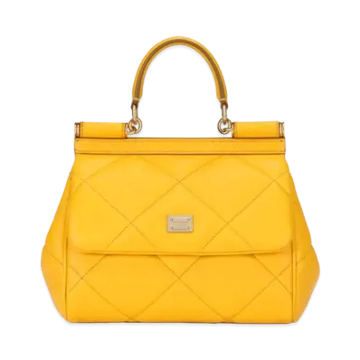 Dolce&Gabbana Sicily Bag Small Matrasse Aria Calfskin "Yellow"