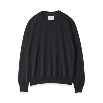 ssstein Wool/Silk Knit Crew Neck LS "Dark Navy"