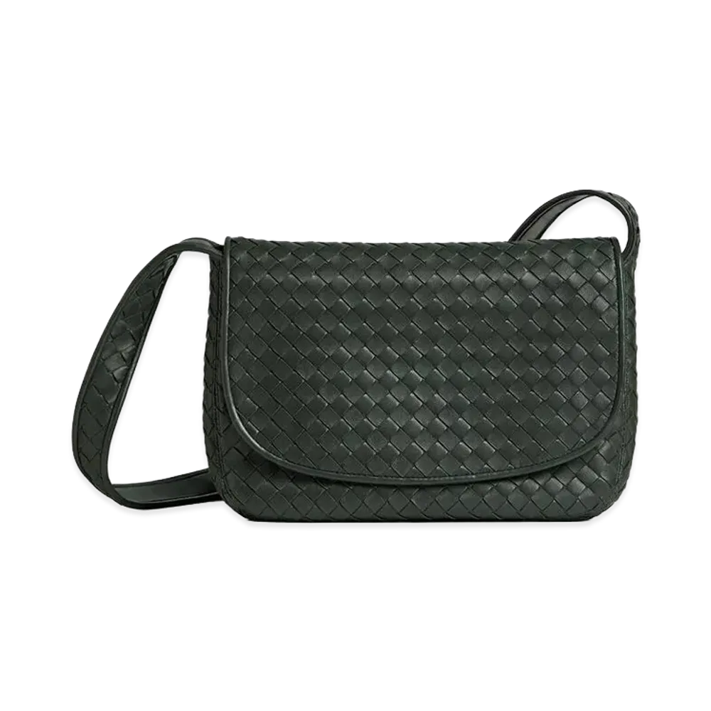Bottega Veneta Veneto Flap Messenger "Dark Green"