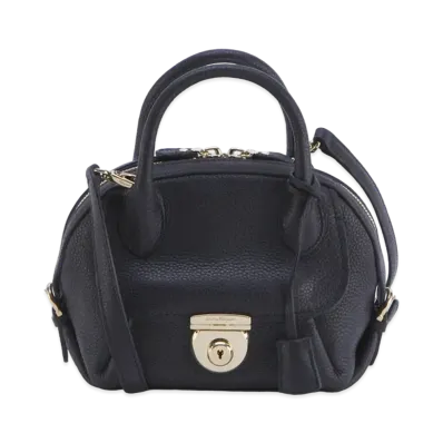 Salvatore Ferragamo Fiamma Leather 2WAY Bag "Black"