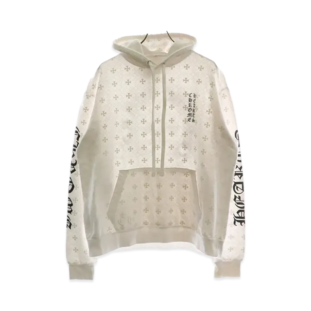 Chrome Hearts CH Plus All Over Print Horseshoe Hoodie "White"