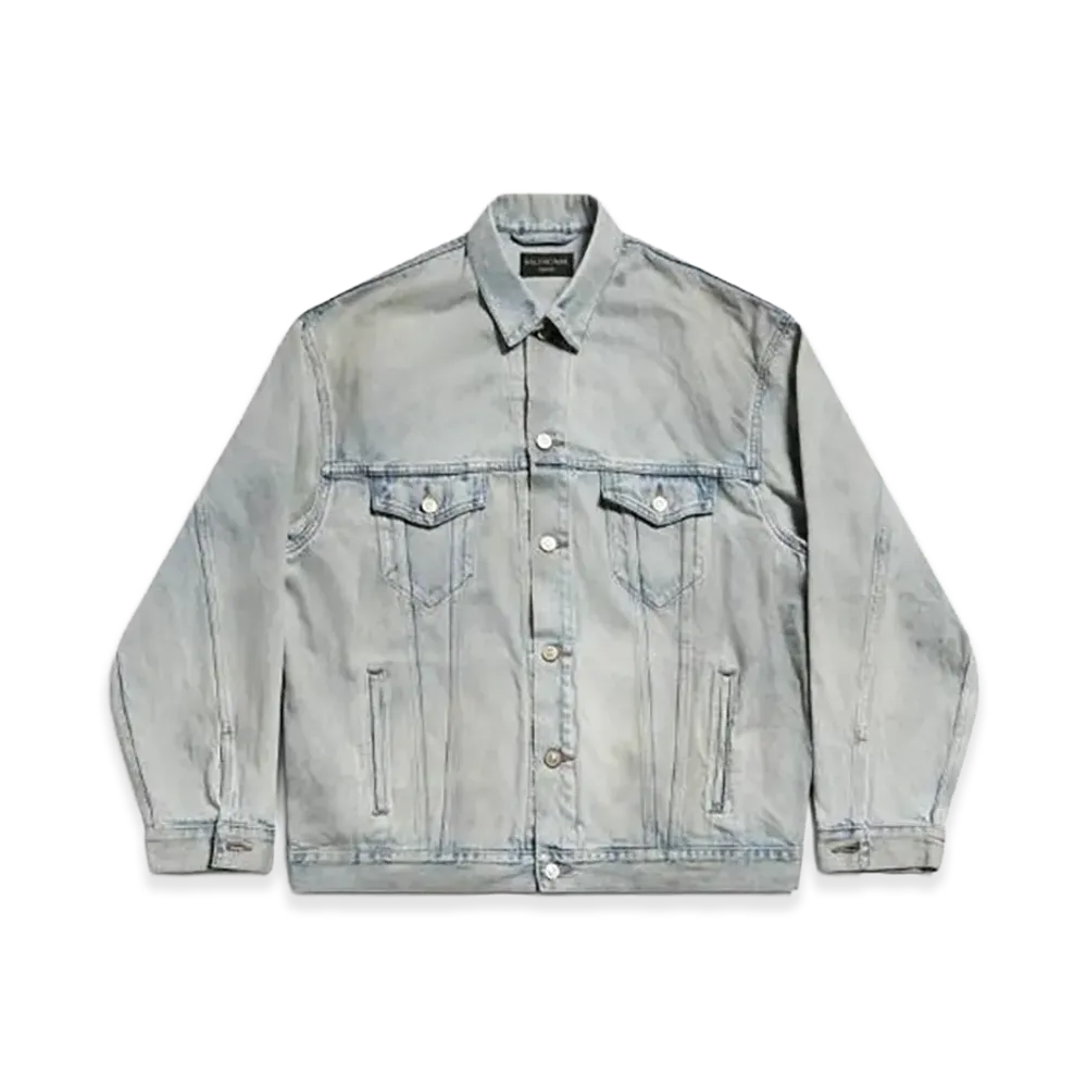 BALENCIAGA Back Flip Large Fit Denim Jacket "Wash Indigo"