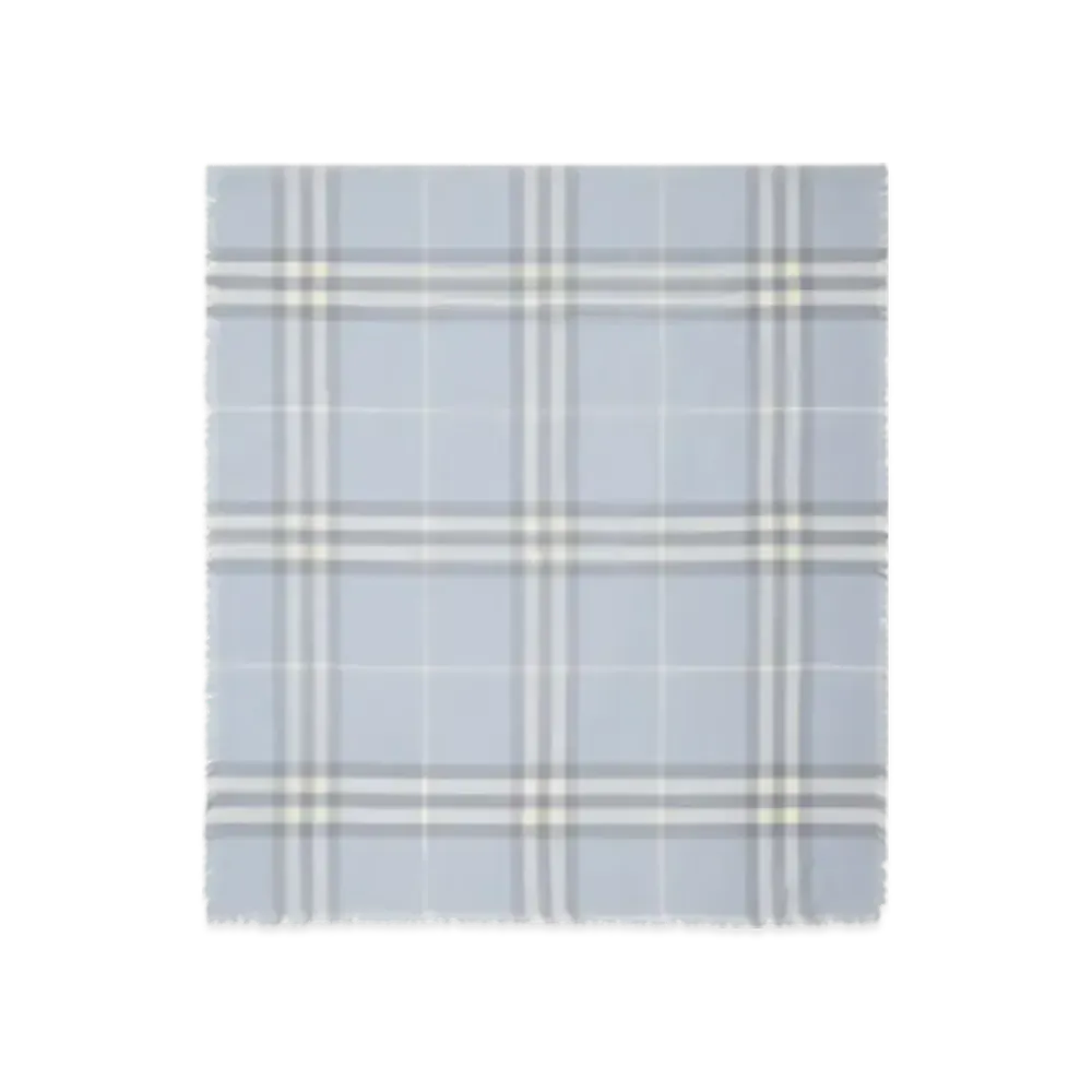 Burberry Wide Check Wool Scarf "Mist"