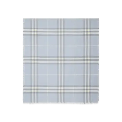 Burberry Wide Check Wool Scarf "Mist"