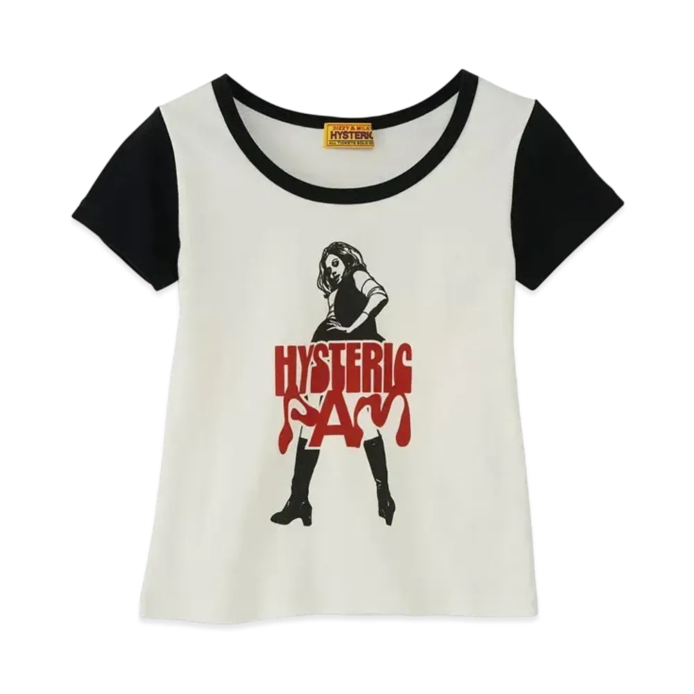 P.A.M. x HYSTERIC GLAMOUR Vixen Girl Mini Tee "White Black"