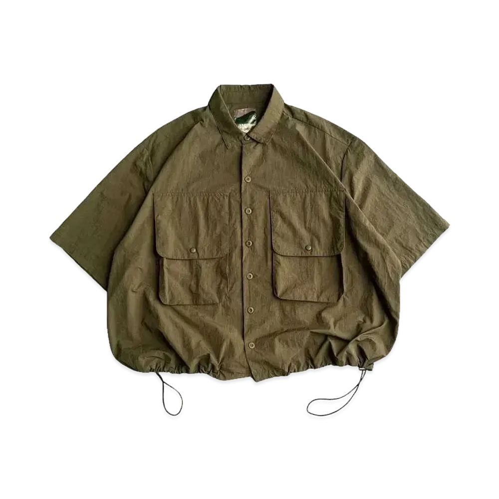 BALLSY.BROTHERS nylon front pocket shirt "Khaki"