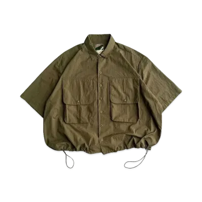 BALLSY.BROTHERS nylon front pocket shirt "Khaki"