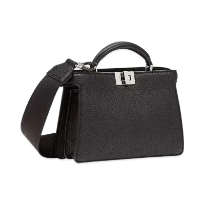 FENDI Peekaboo ISeeU XCross Leather Bag "Black"