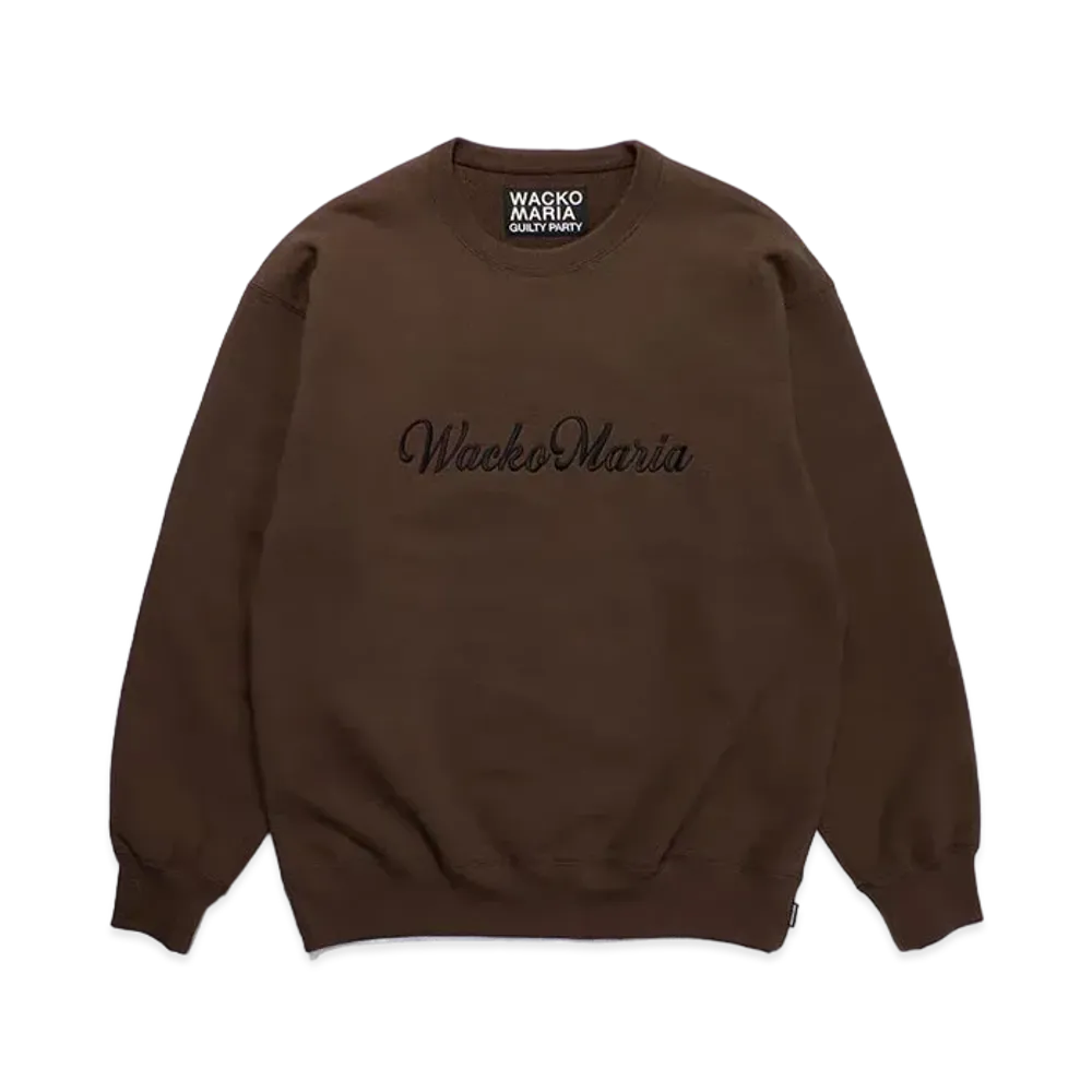 WACKO MARIA Heavy Weight Crew Neck Sweat Shirt "Brown"
