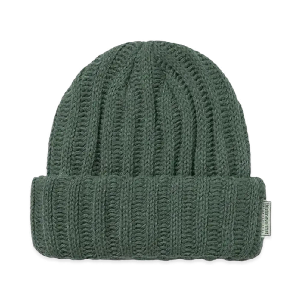 thisisneverthat Low Gauge Ribbed Beanie "Moss"