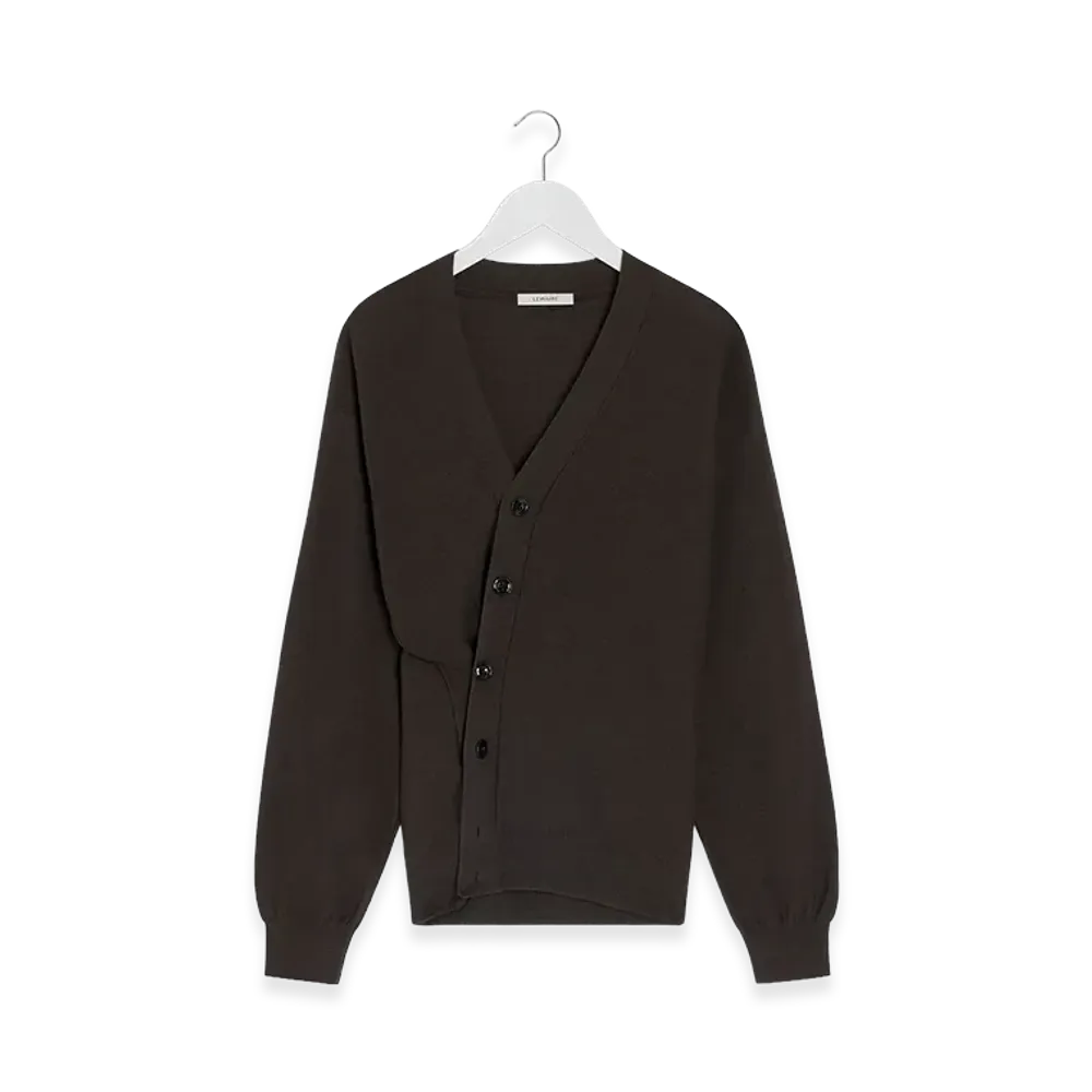LEMAIRE Women's Twisted Relaxed Cardigan "Dark Cacao"