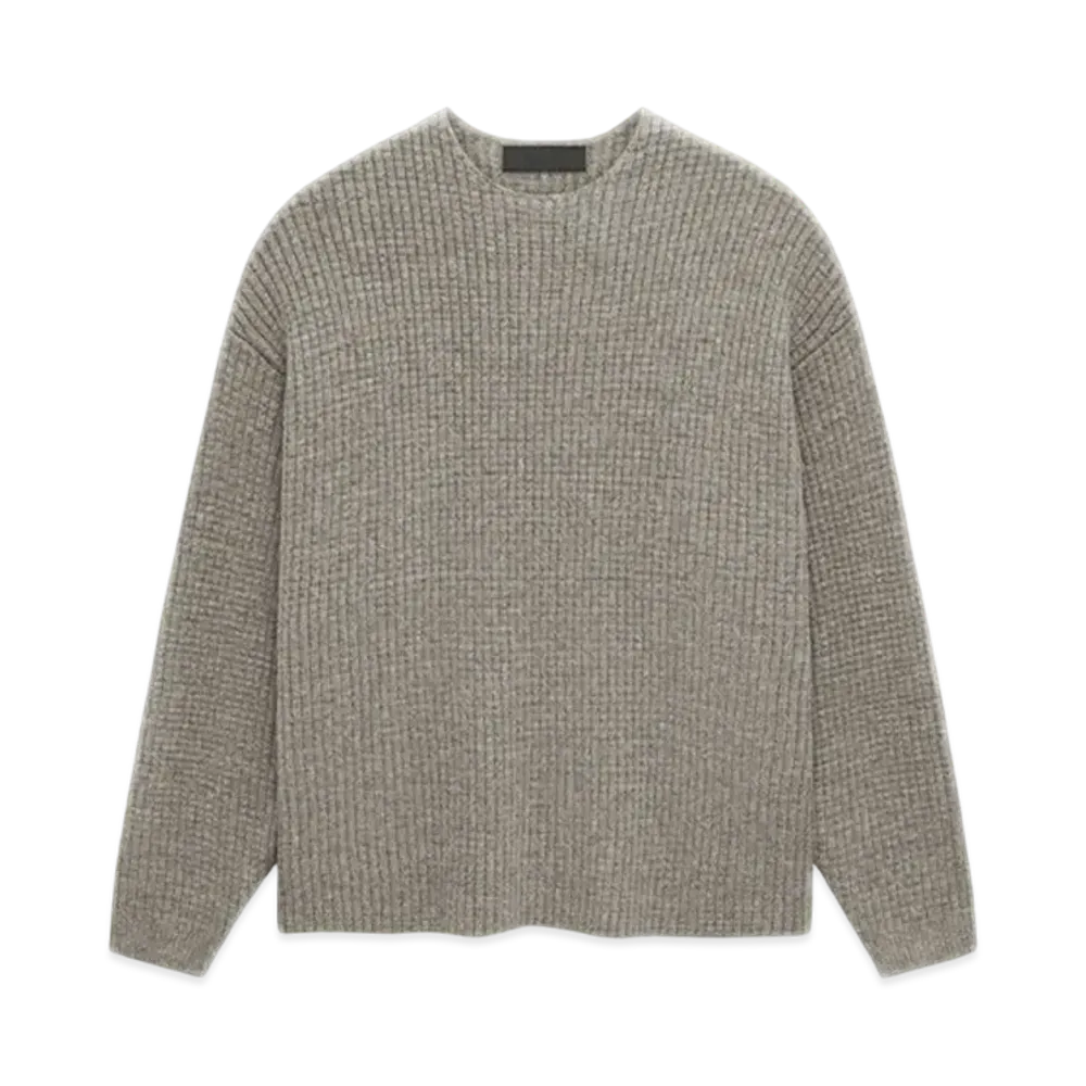 FEAR OF GOD Essentials Heavy Waffle Crewneck Sweater "Heather Gray"