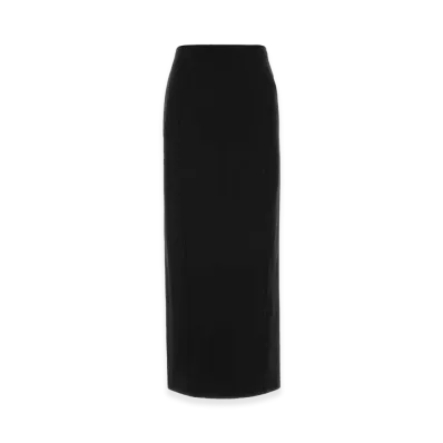 Jil Sander Women's Stretch Wool Blend Skirt "Black"