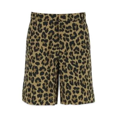 Dior Allover Leopard Bermuda Shorts "Multicolor"