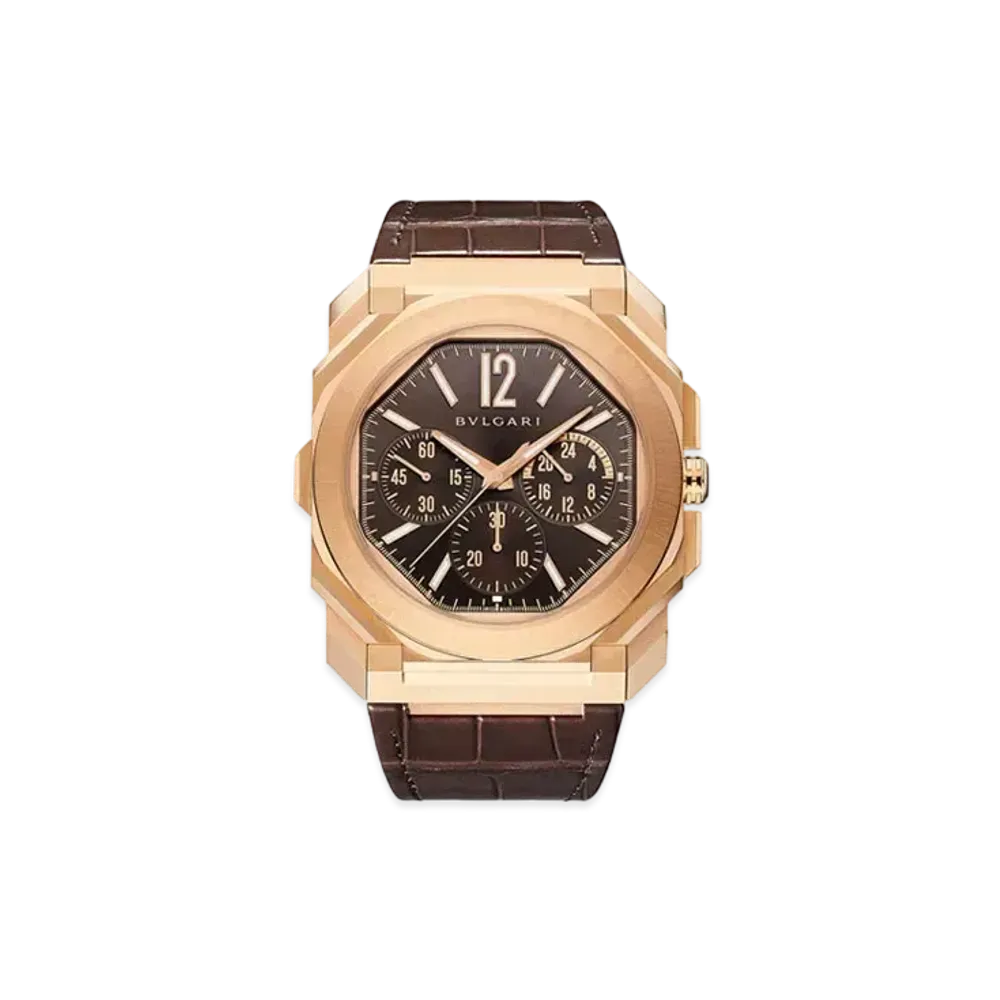 BVLGARI Octo Finissimo Watch "Pink Gold/Brown"