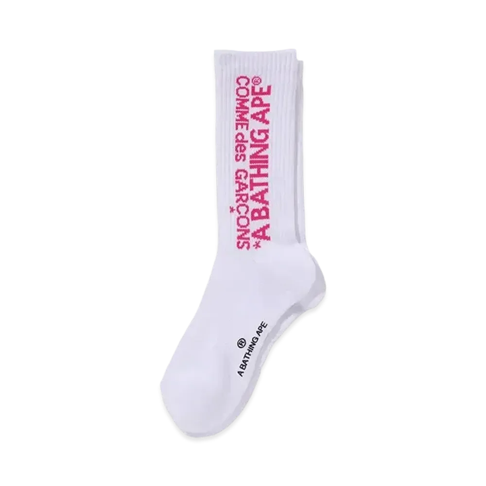 A BATHING APE x CDG Osaka Logo Socks "White"