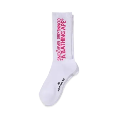 A BATHING APE x CDG Osaka Logo Socks "White"