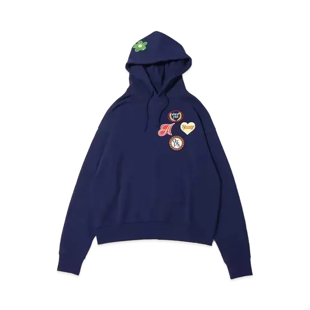 atmos pink Patch Big Hoodie "Navy"