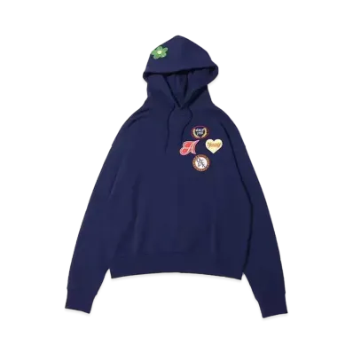 atmos pink Patch Big Hoodie "Navy"