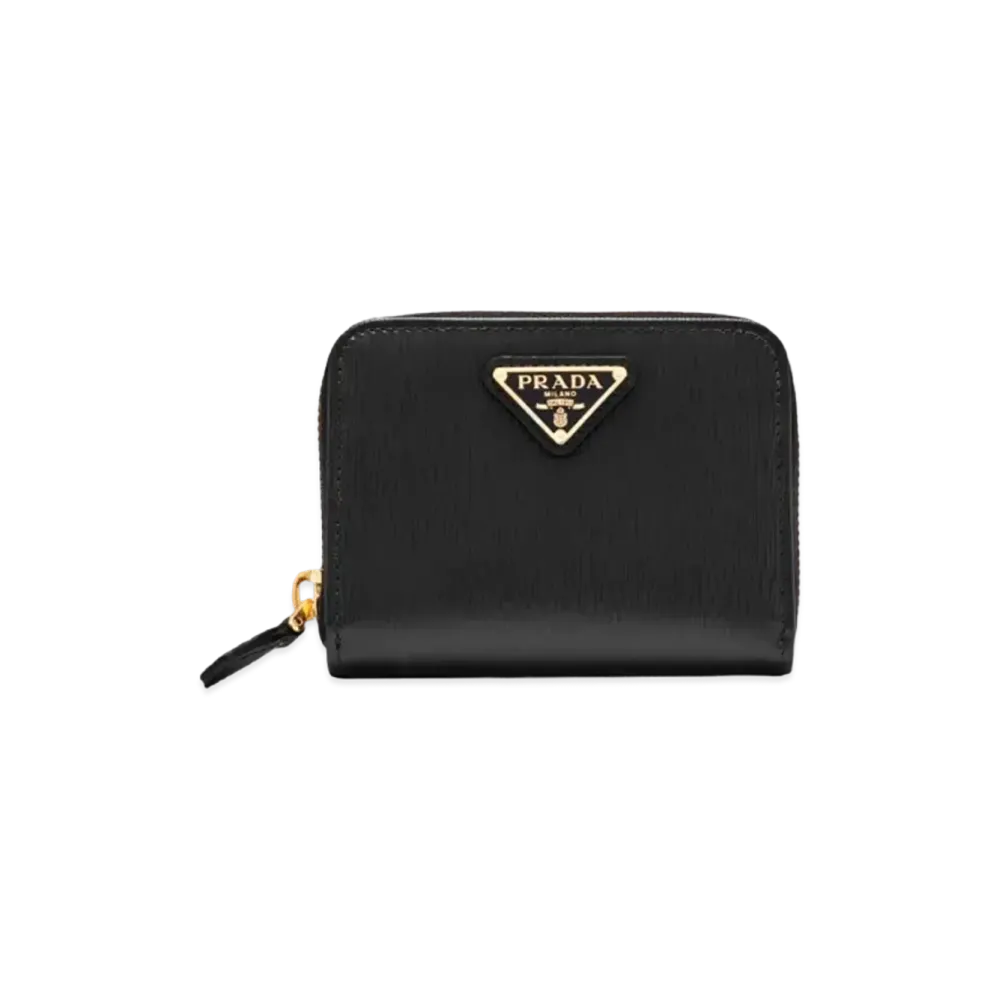 PRADA Vitello Move Leather Coin Purse "Black"