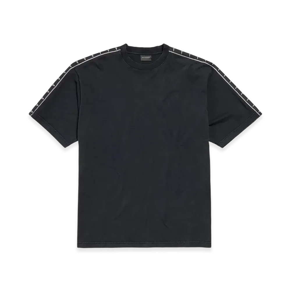 BALENCIAGA Stripe T-Shirt Medium Fit "Faded Black"