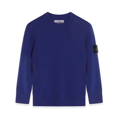 Stone Island Kids Logo Badge Sweater "Blue"