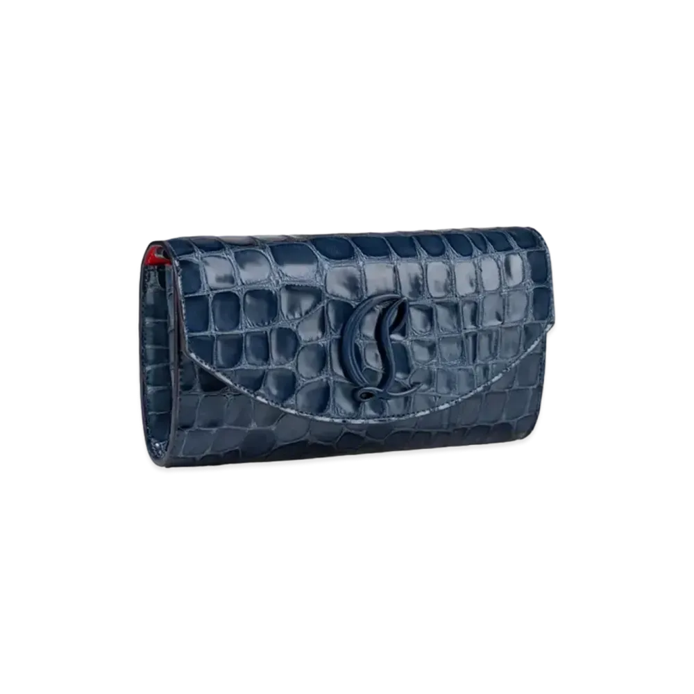 Christian Louboutin Loubi54 Wallet on Chain Alligator Embossed Calf Leather "Blue"