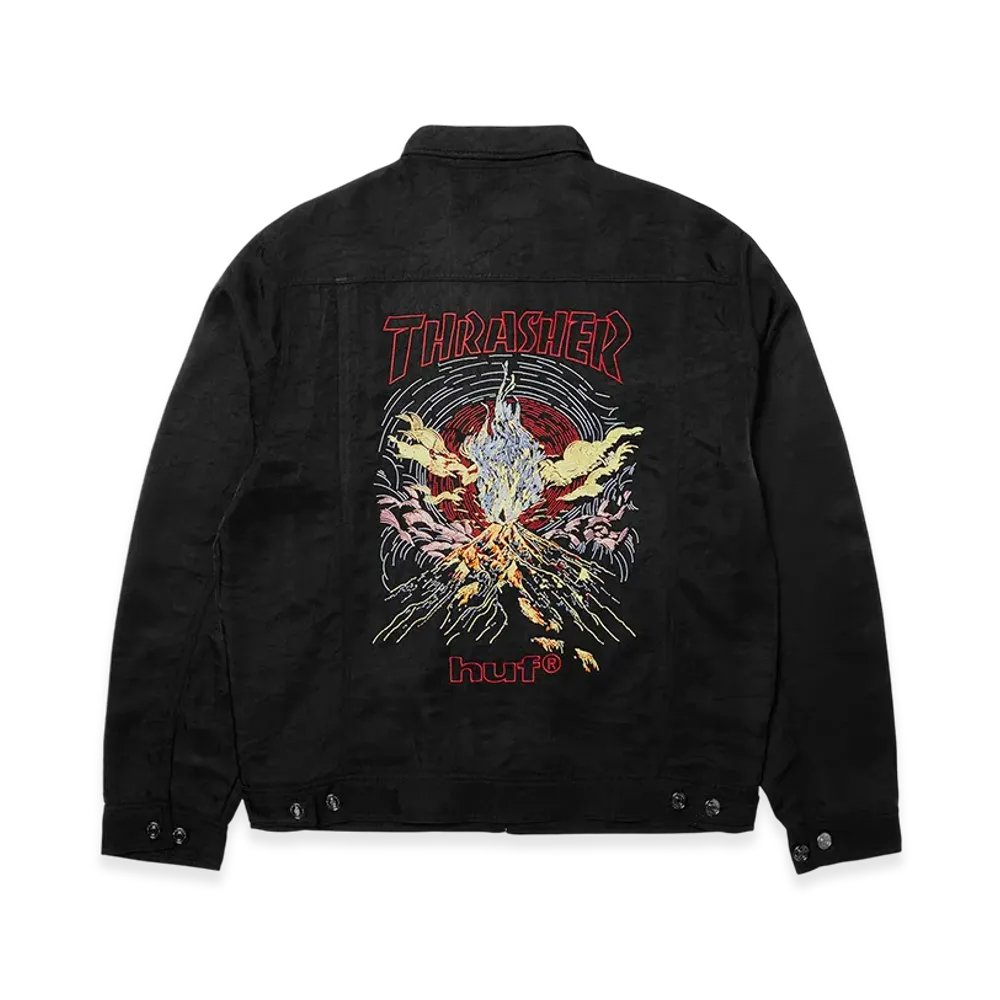 HUF x THRASHER Trucker Jacket "Black"