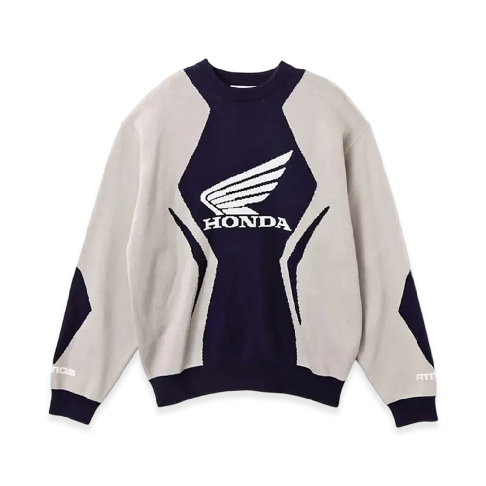 atmos x HONDA Jacquard Knit Sweater "Navy"