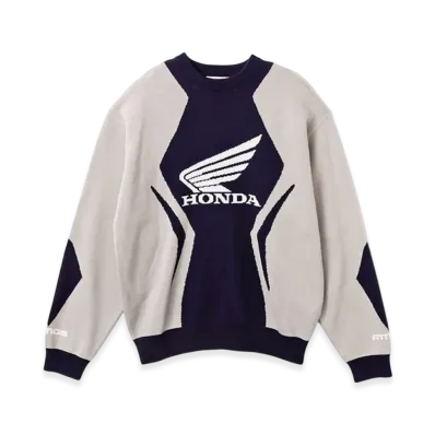 atmos x HONDA Jacquard Knit Sweater "Navy"