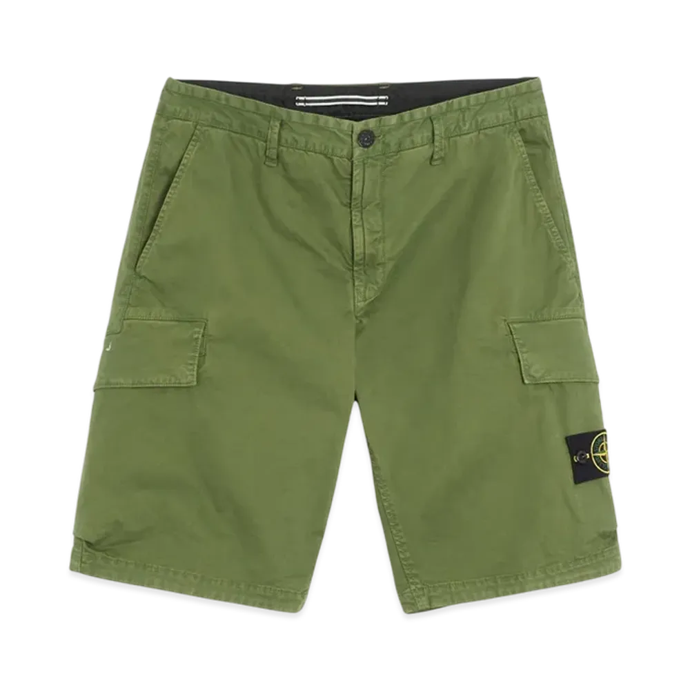 Stone Island L1204 Stretch Broken Twill Garment Dyed Old Effect Bermuda Shorts - 22SS "Olive Green"