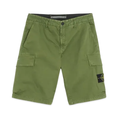 Stone Island L1204 Stretch Broken Twill Garment Dyed Old Effect Bermuda Shorts - 22SS "Olive Green"