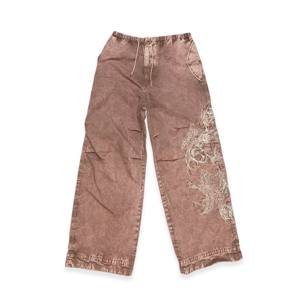 Acne Studios Trousers Embroidered "Old Pink Rust/Orange"