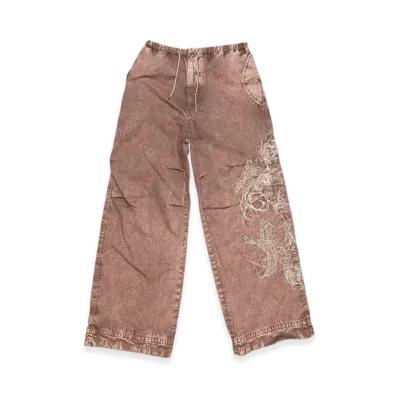 Acne Studios Trousers Embroidered "Old Pink Rust/Orange"