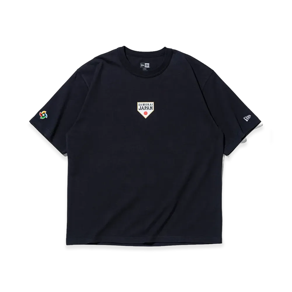 NEW ERA Short Sleeve Washed Cotton T-Shirt World Baseball Classic Samurai Flag Logo "Navy"