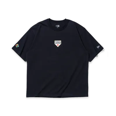 NEW ERA Short Sleeve Washed Cotton T-Shirt World Baseball Classic Samurai Flag Logo "Navy"
