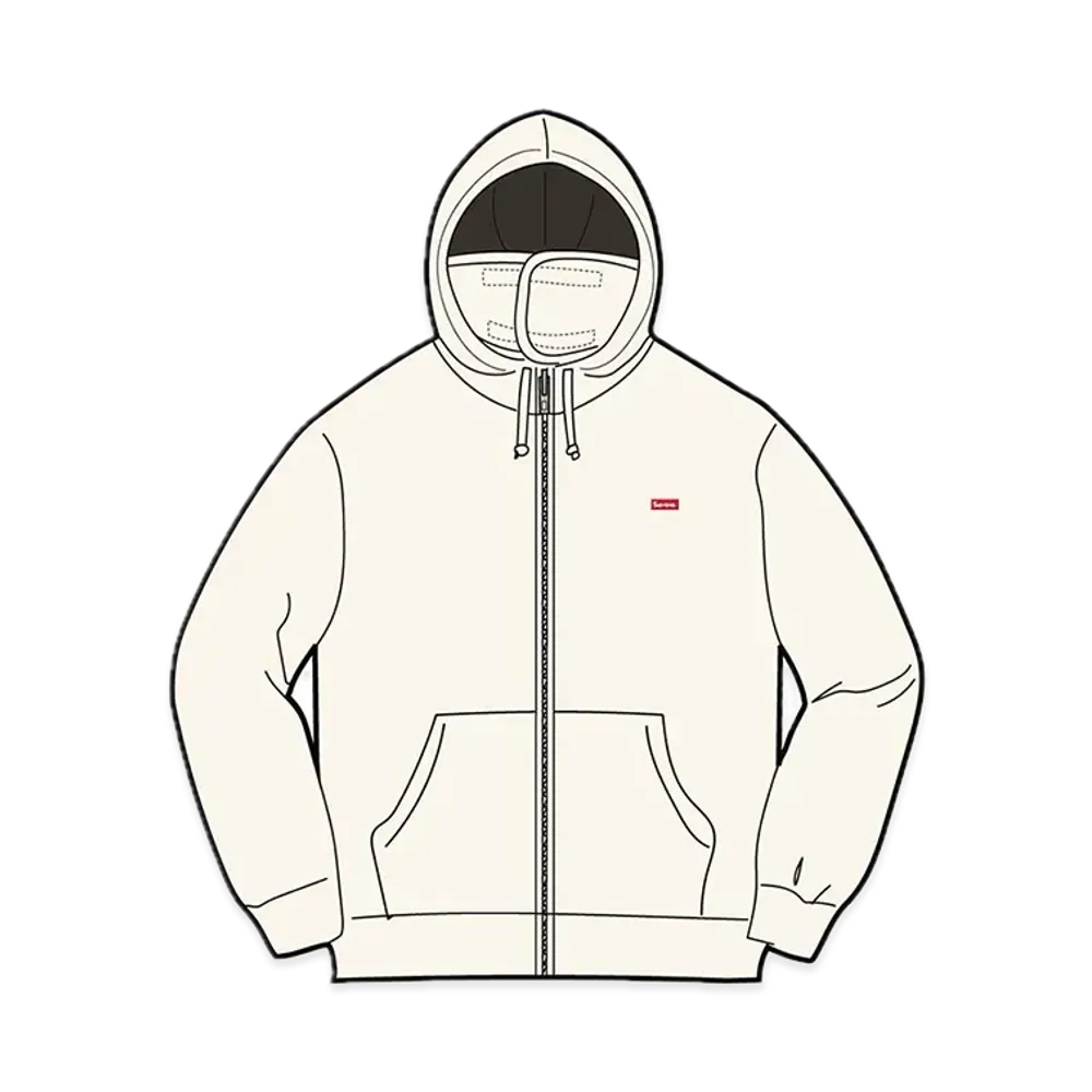 Supreme Small Box Facemask Zip Up Hooded Sweatshirt "Natural"