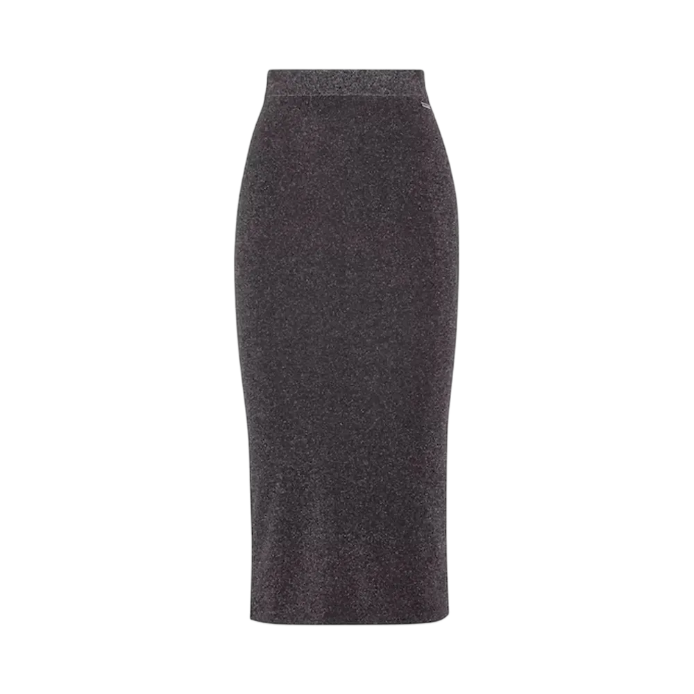 FENDI Women's Metallic Yarn Jersey Skirt "Black"