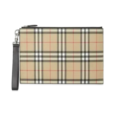 BURBERRY Vintage Check E Canvas Zip Porch "Archive Beige"