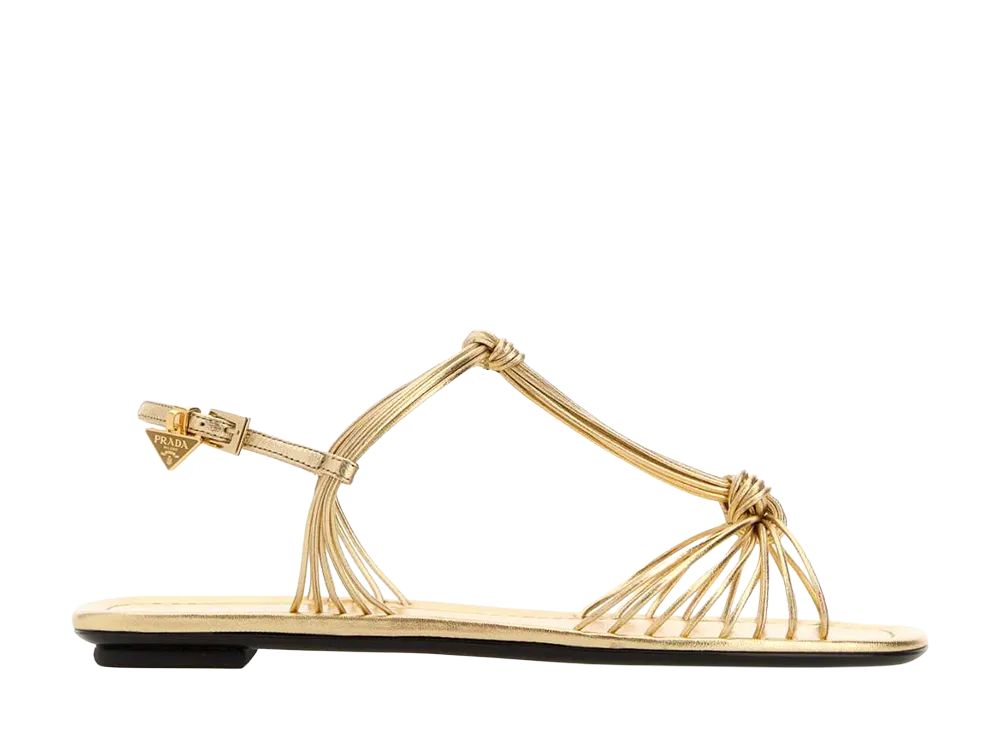 PRADA Women's Leather Sandals "Gold"