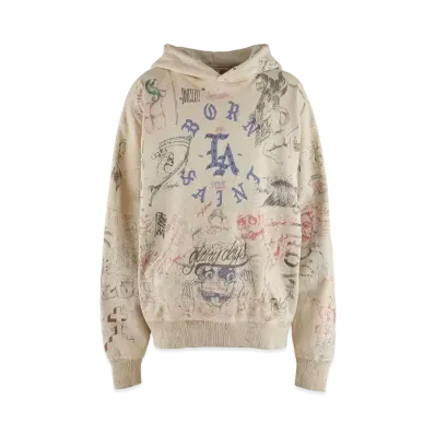 Saint Mxxxxxx x Born x Raised 24SS LA Hoodie "Gray" SM-YS8-0000-C11
