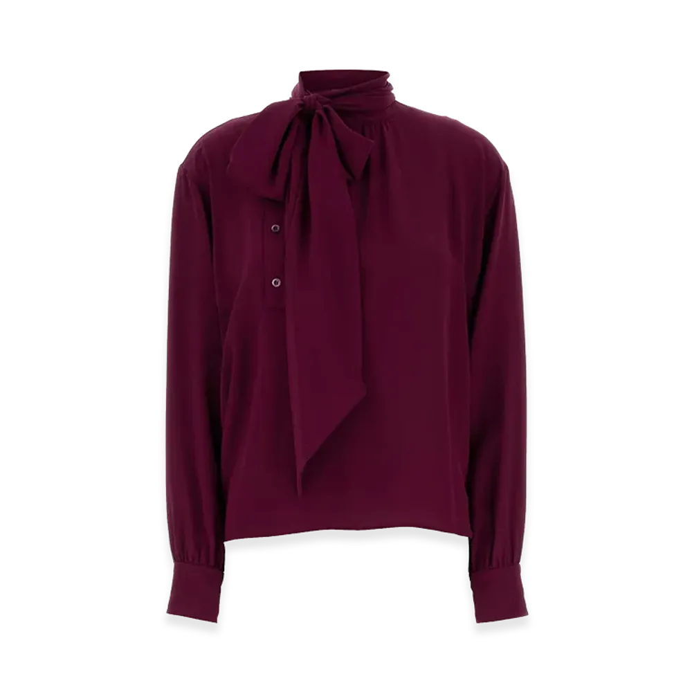 PRADA Women's Grape Crepe Blouse "Purple"