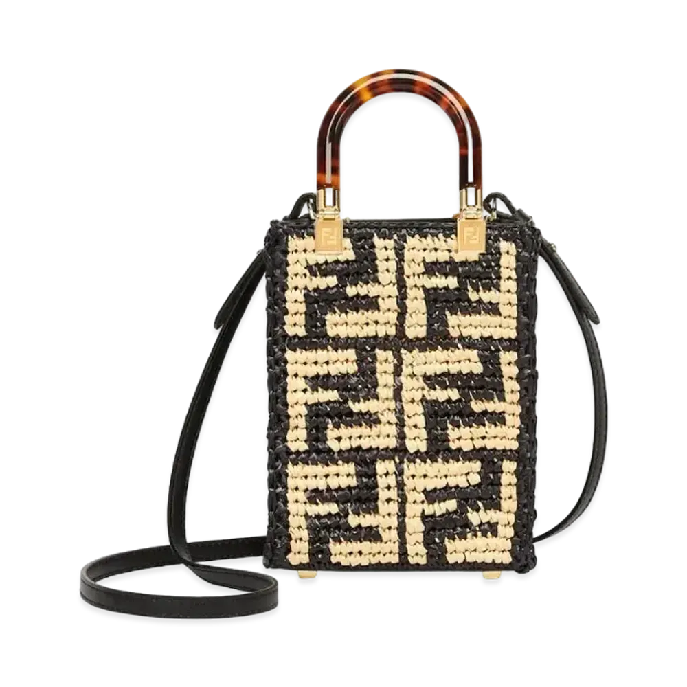 FENDI Sunshine Shopper Small Fabric "Black"