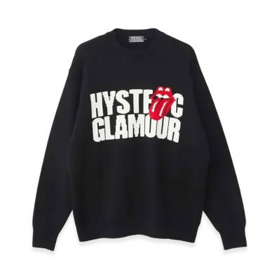 HYSTERIC GLAMOUR x The Rolling Stones Hysteric Logo & Tongue Knit Sweater "Black"