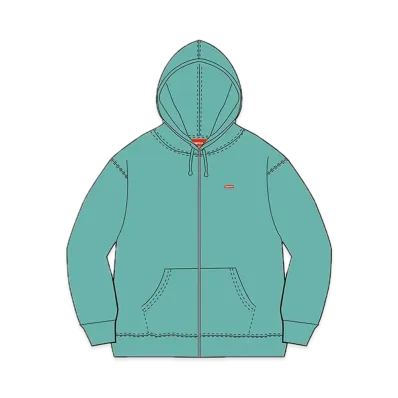 Supreme Small Box Zip Up Hooded Sweatshirt "Dusty Aqua"