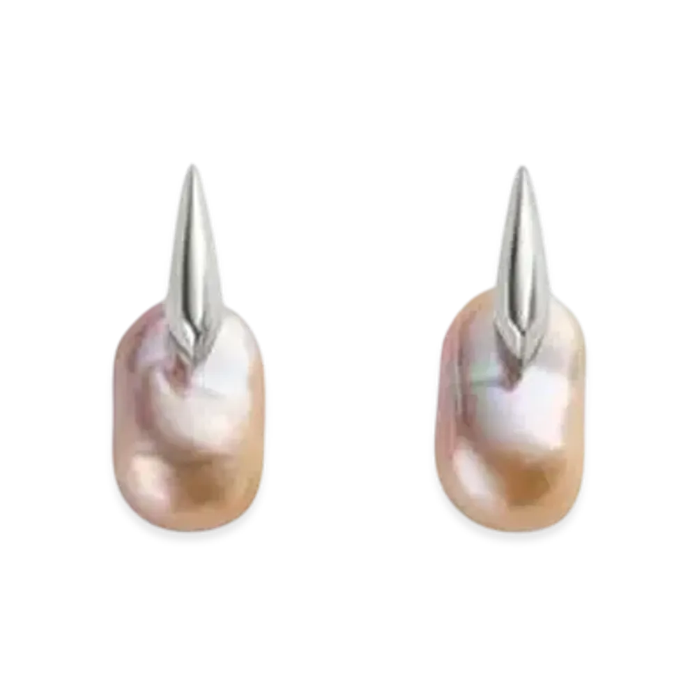 Bottega Veneta Small Pearl Earrings "NaturalPink"