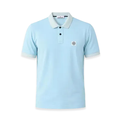 Stone Island Dust Organic Cotton Piqu Polo Shirt "Blue"