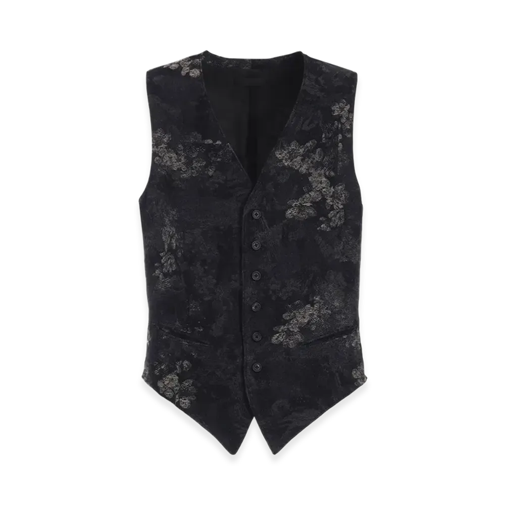 S'YTE Faded Floral Jacquard Vest "Black"
