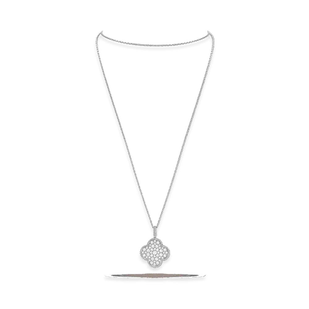 Van Cleef & Arpels Magic Alhambra long necklace 1 motif "18K White gold/Diamond"