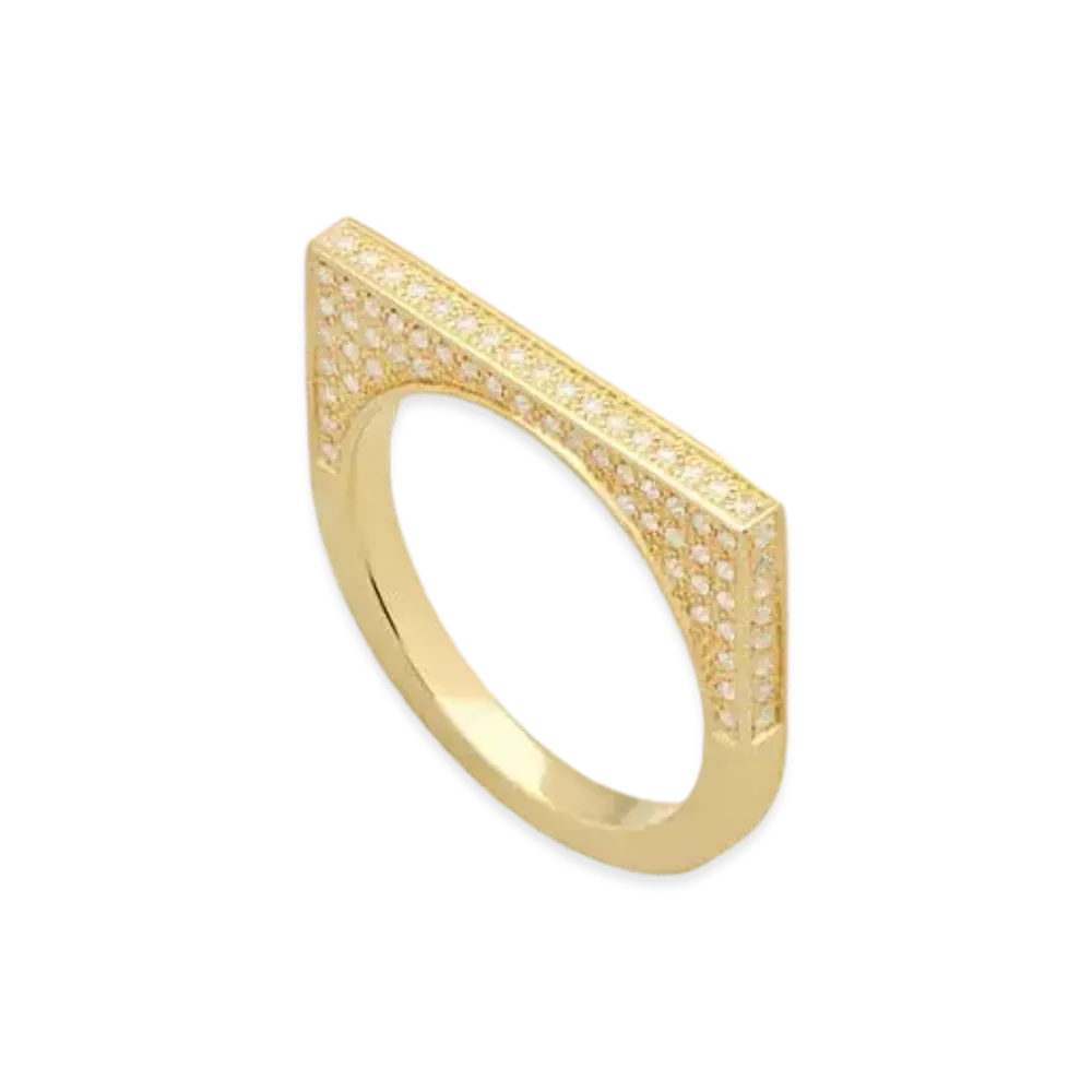 TOMWOOD Sleek Ring Full Diamonds "Gold"